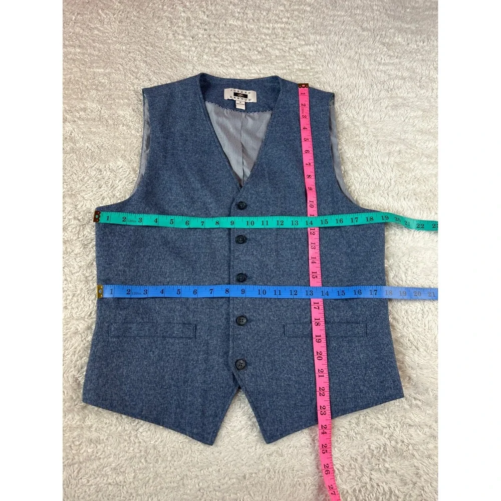 Joseph Abboud Suit Vest Small Blue Heathered Five Button Waistcoat Mens S
